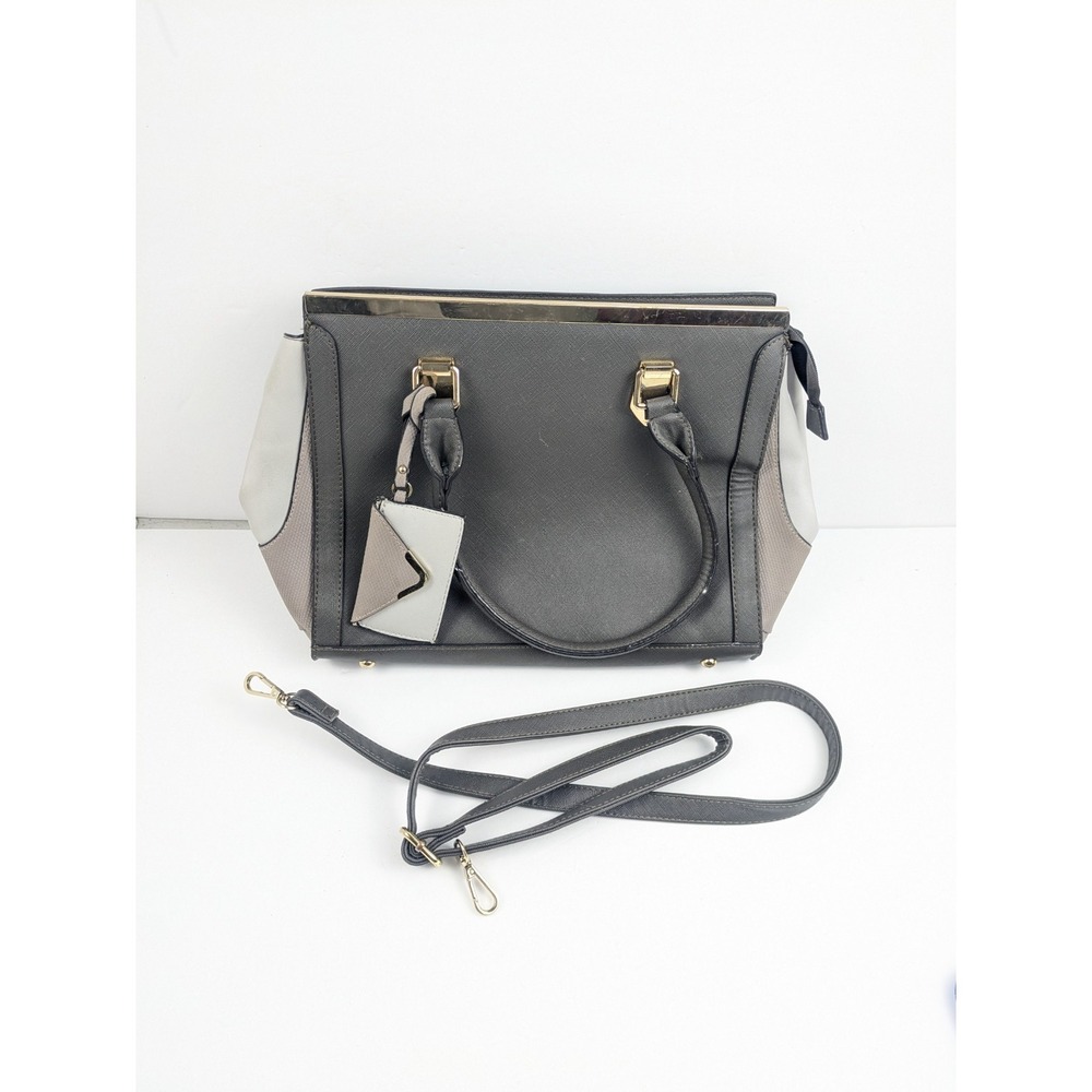 Call It Spring Women's Gray Faux Vegan Leather Top Handle Tote Shoulder Bag